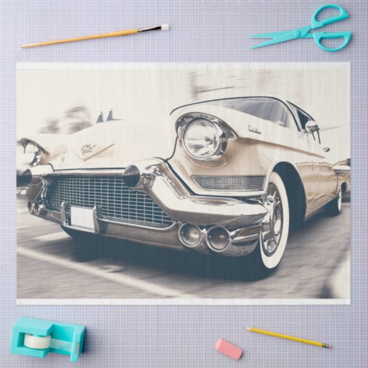 Amerikaanse Classic Cadillac Decoupage Tissuepapier (Craft)
