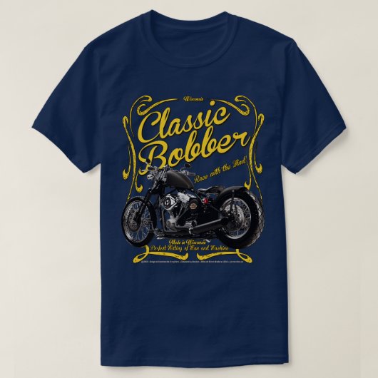 Amerikaanse Classic Custom Bobber Motorcycle T-shirt (Design voorkant)