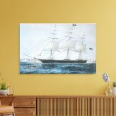 Amerikaanse Clipper Ship Nightingale in New York Canvas Afdruk (Insitu (Woonkamer))