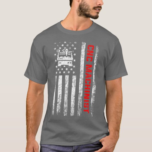 Amerikaanse cnc operator machinist t-shirt (Voorkant)