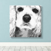 Amerikaanse Cocker Spaniel Canvas Afdruk (Insitu (Houten vloer))