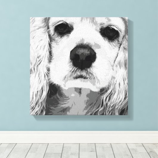 Amerikaanse Cocker Spaniel Canvas Afdruk (Insitu (Houten vloer))