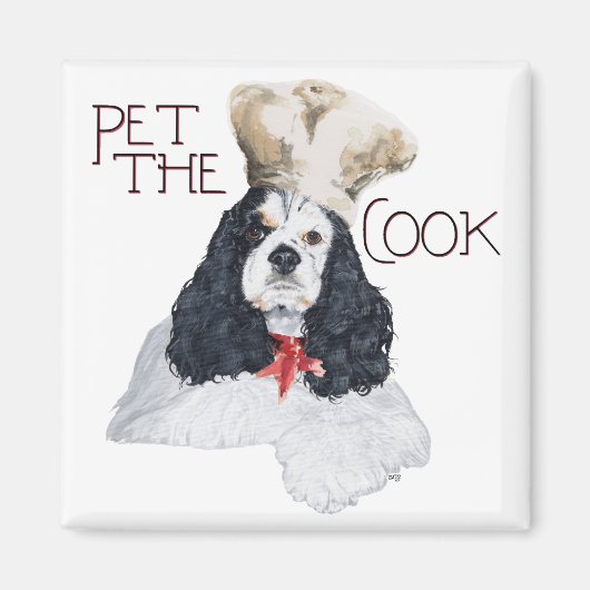 Amerikaanse Cocker Spaniel Chef Magneet (Voorkant)