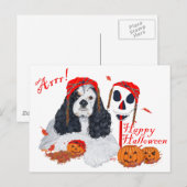 Amerikaanse Cocker Spaniel Halloween Briefkaart (Voorkant / Achterkant)