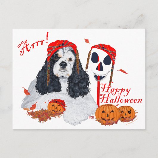 Amerikaanse Cocker Spaniel Halloween Briefkaart (Voorkant)