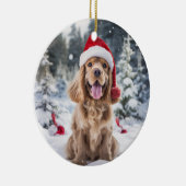 Amerikaanse Cocker Spaniel Hond Kerstmis Keepsake Keramisch Ornament (Rechts)