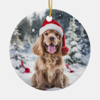 Amerikaanse Cocker Spaniel Hond Kerstmis Keepsake Keramisch Ornament