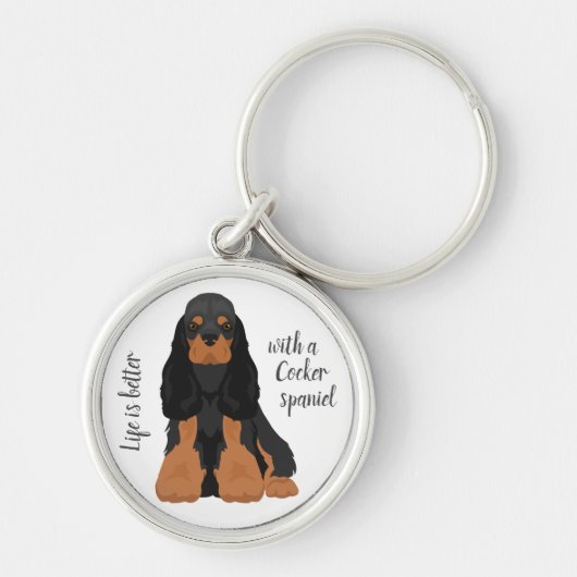 Amerikaanse Cocker Spaniel hond Sleutelhanger (Voorkant)