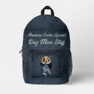 Amerikaanse Cocker Spaniel in Denim Pocket Bedrukte Rugzak