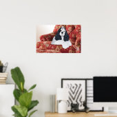 Amerikaanse Cocker Spaniel in rode stoel Poster (Thuiskantoor)