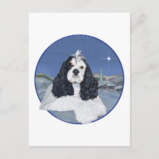 Amerikaanse Cocker Spaniel Kerst Feestdagenkaart (Voorkant)