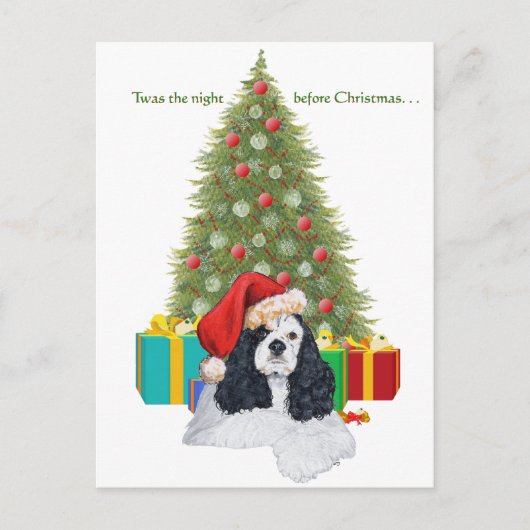 Amerikaanse Cocker Spaniel Kerst Feestdagenkaart (Voorkant)