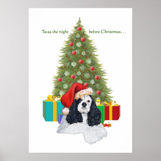 Amerikaanse Cocker Spaniel Kerst Poster (Voorkant)