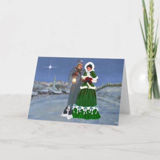 Amerikaanse Cocker Spaniel Kerstmis Feestdagen Kaart (Voorkant)