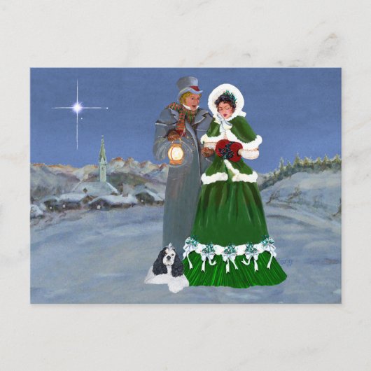 Amerikaanse Cocker Spaniel Kerstmis Feestdagenkaart (Voorkant)