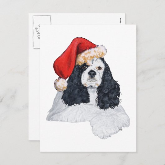 Amerikaanse Cocker Spaniel Kerstmis Feestdagenkaart (Voorkant / Achterkant)