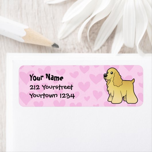 Amerikaanse Cocker Spaniel Liefde Etiket (Insitu)