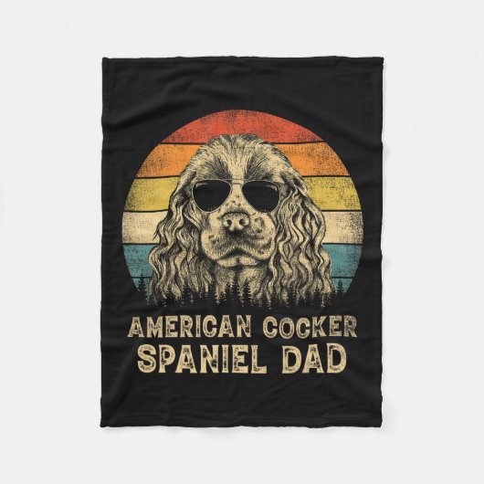 Amerikaanse Cocker Spaniel Papa Hondenliefhebbers Fleece Deken (Voorkant)