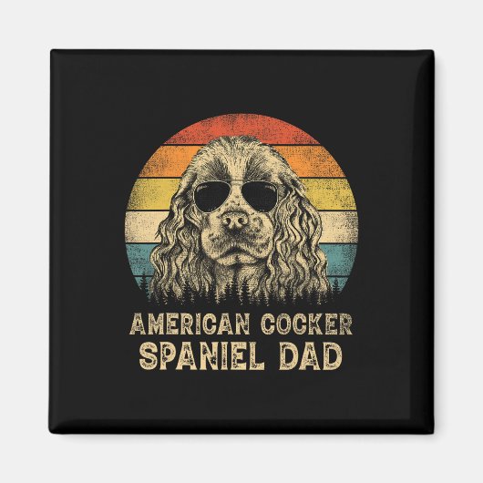 Amerikaanse Cocker Spaniel Papa Hondenliefhebbers Magneet (Voorkant)