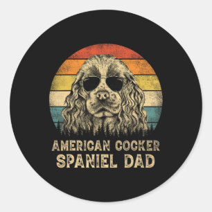 Amerikaanse Cocker Spaniel Papa Hondenliefhebbers  Ronde Sticker