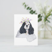 Amerikaanse Cocker Spaniel Party Animal Uitnodiging Briefkaart (Staand voorkant)