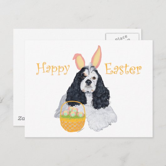 Amerikaanse Cocker Spaniel Pasen Feestdagenkaart (Voorkant / Achterkant)