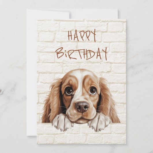 Amerikaanse Cocker Spaniel Peeking Feestdagenkaart (Voorkant)