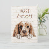 Amerikaanse Cocker Spaniel Peeking Feestdagenkaart (Staand voorkant)