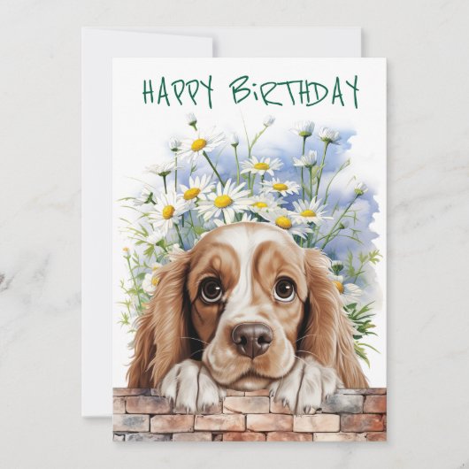 Amerikaanse Cocker Spaniel Peeking Feestdagenkaart (Voorkant)