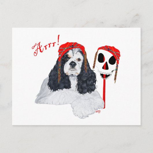Amerikaanse Cocker Spaniel Piraat Briefkaart (Voorkant)
