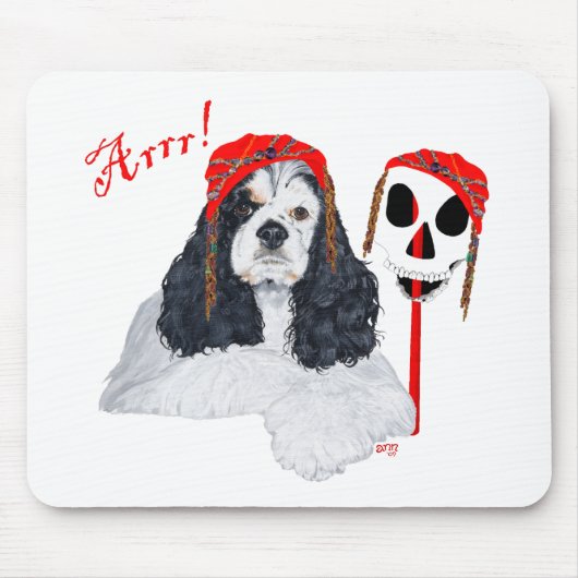Amerikaanse Cocker Spaniel Piraat Muismat (Voorkant)