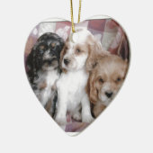 Amerikaanse Cocker Spaniel-Puppies Keramisch Ornament (Links)