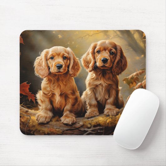 Amerikaanse Cocker Spaniel puppies Muismat (Met muis)