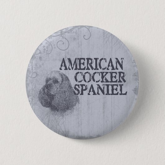 Amerikaanse Cocker Spaniel Ronde Button 5,7 Cm (Voorkant)