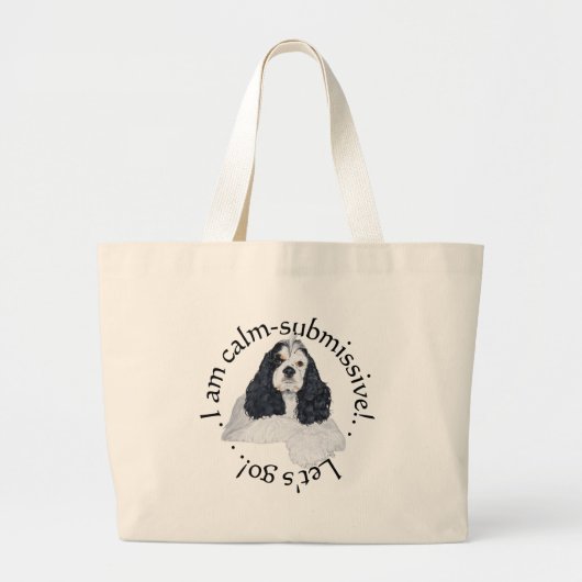 Amerikaanse Cocker Spaniel Rustig Onderdanig Grote Tote Bag (Voorkant)