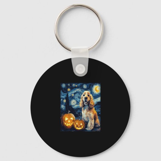 Amerikaanse Cocker Spaniel Schattigee Hond Hallowe Sleutelhanger (Voorkant)