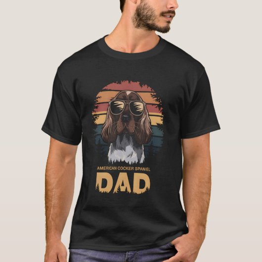 Amerikaanse Cocker Spaniel Vader Grappige Hond Lie T-shirt (Voorkant)