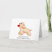 Amerikaanse Cocker Spaniel Valentijn Cartoon Feestdagen Kaart (Achterkant)