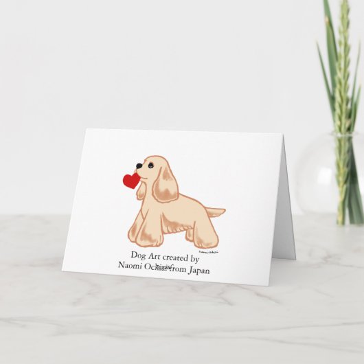 Amerikaanse Cocker Spaniel Valentijn Cartoon Feestdagen Kaart (Achterkant)