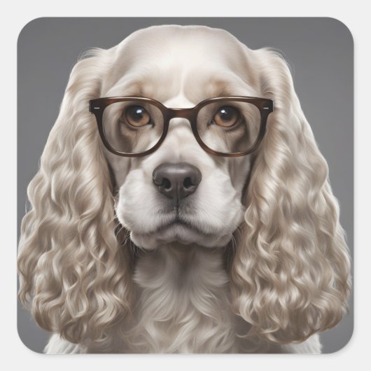 Amerikaanse Cocker Spaniel Vierkante Sticker (Voorkant)