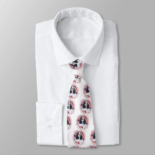 Amerikaanse Cocker Spaniel Vlag Stropdas (Gebonden)