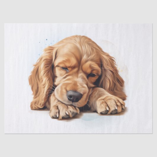 Amerikaanse Cocker Spaniel Waterverf Tissue Paper Tissuepapier (Voorkant)