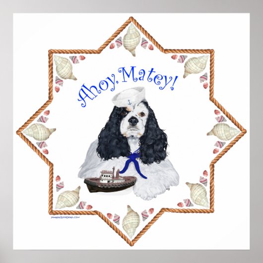 Amerikaanse Cocker Spaniel Zeiler Poster (Voorkant)