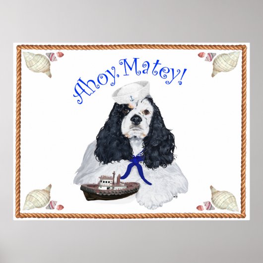 Amerikaanse Cocker Spaniel Zeiler Poster (Voorkant)