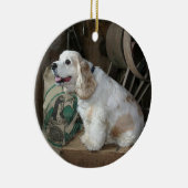 amerikaanse cocker spaniel zittend keramisch ornament (Rechts)