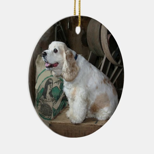 amerikaanse cocker spaniel zittend keramisch ornament (Rechts)