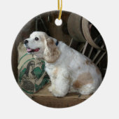 amerikaanse cocker spaniel zittend keramisch ornament (Voorkant)