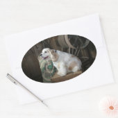 amerikaanse cocker spaniel zittend ovale sticker (Envelop)