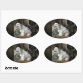 amerikaanse cocker spaniel zittend ovale sticker (Vel)