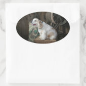 amerikaanse cocker spaniel zittend ovale sticker (Tas)
